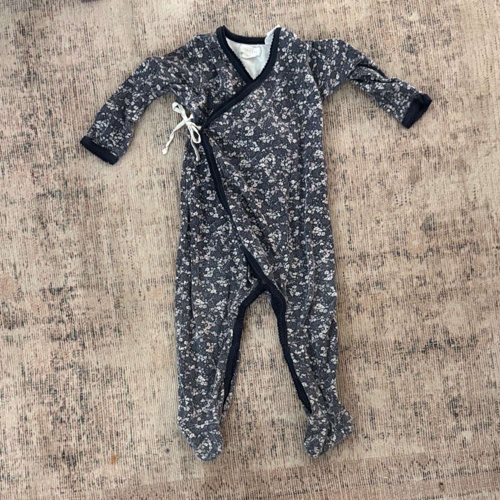 Jamie Kay blueberry floral footie pajama